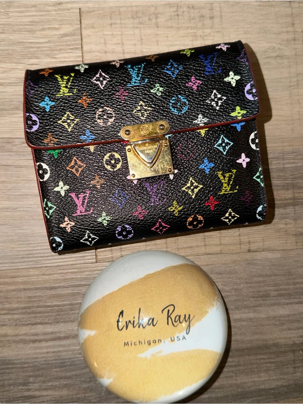 Louis Vuitton Black Multicolor Portefeuille Koala Wallet- GOOD CONDITION